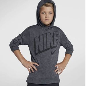 Nike Dri-Fit Standard Fit Longsleeve Lightweight Graphic Hoodie Shirt Sz L 14 16